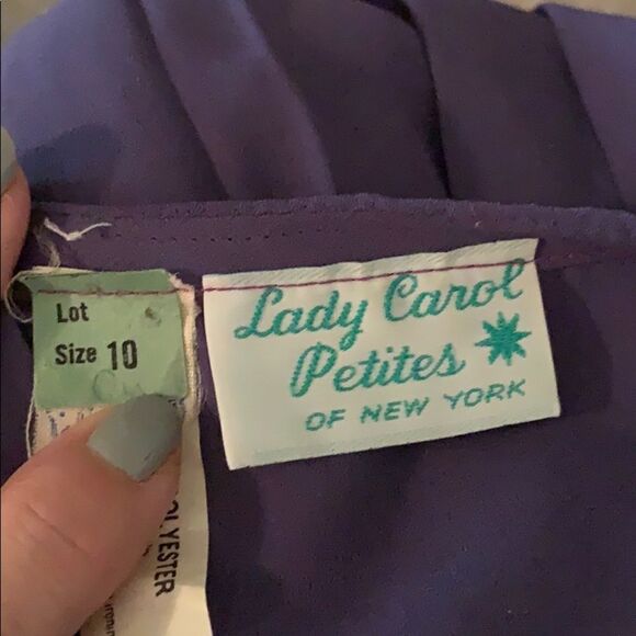 Vtg 60s/70s Lady Carol purple chiffon dress - Picture 7 of 8